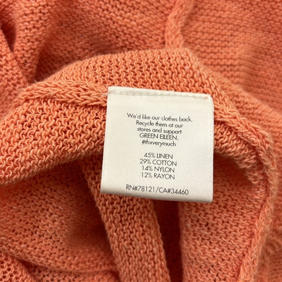 Eileen Fisher Orange Linen Blend Knit Cardigan Large - Picture 13 of 14